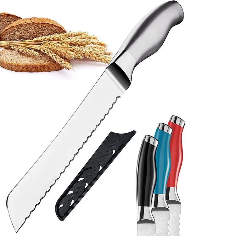 YM фабрика 8 дюймов нож для хлеба из нержавеющей стальный зазубренный нож для нарезки, домашний хлеб, Рогалики, торт