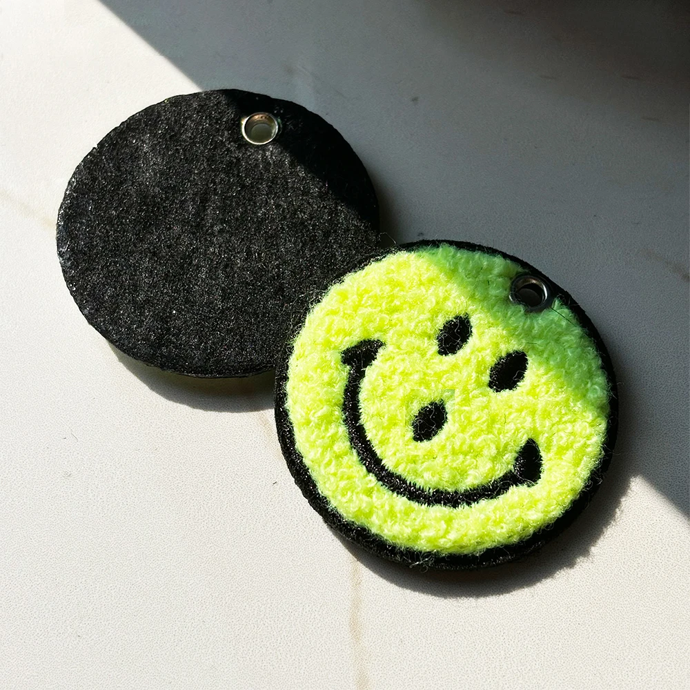 Custom Chenille Keytags Zipper Bag Pull Charms Pendants Luggage Tag Embroidery Key Chain Patch Embroidered Keychain Tag