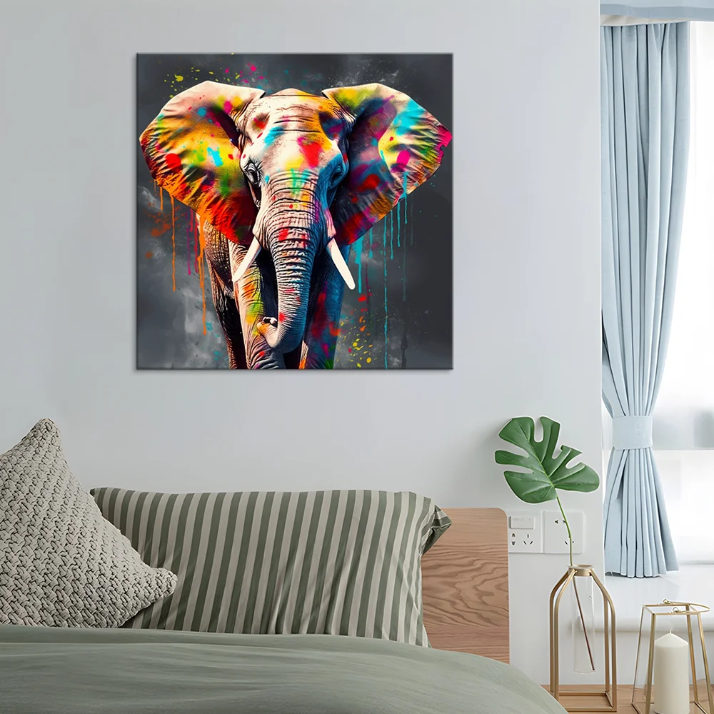 Modern artistic elephant printed canvas painting living room decoration