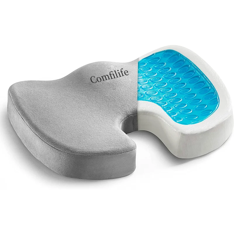 Quick delivery Hemorrhoid Blood Circulation Cooling Coccyx Orthopedic Memory Foam Car Gel Seat Pillow Cushion