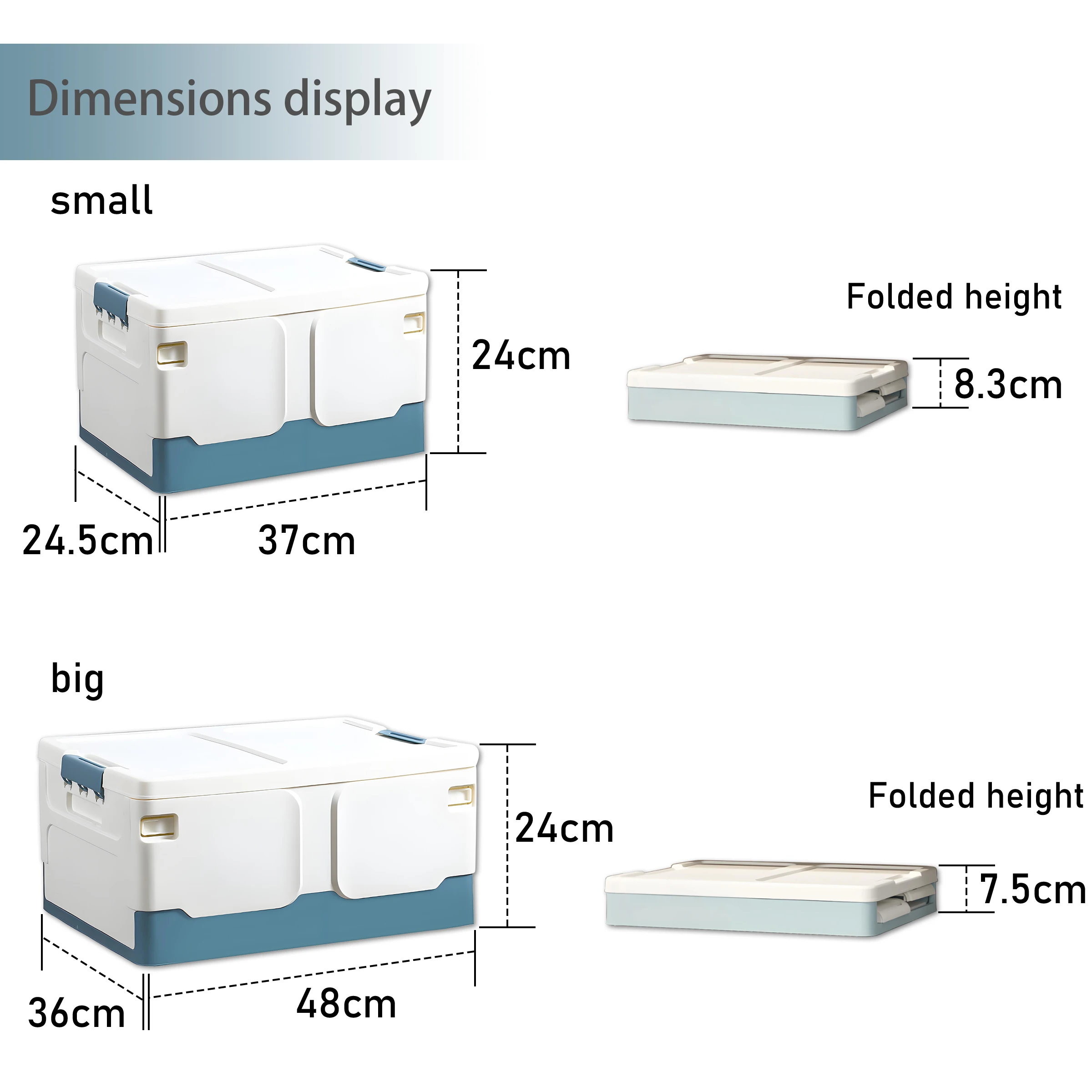 Stackable & Foldable Plastic Storage Container Household Book & Sundries Organizer Collapsible Toy & Storage Box