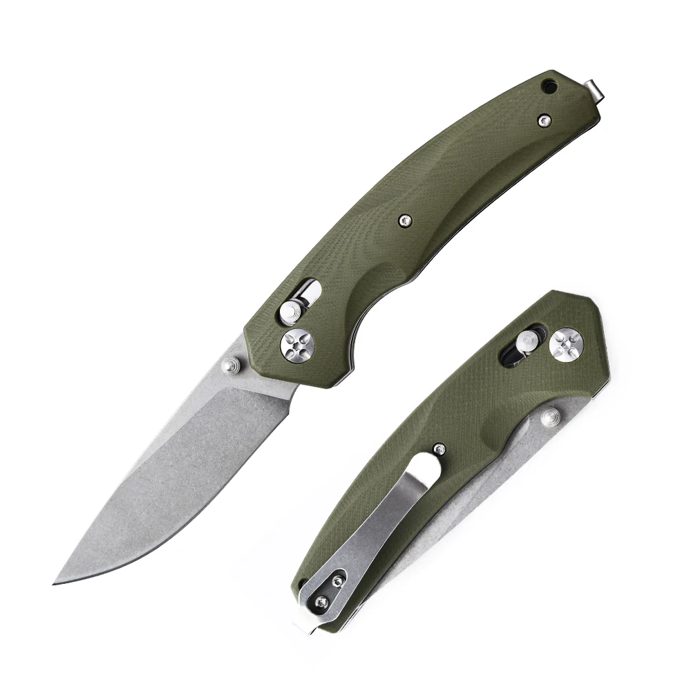 OEM/ODM Custom Wholesale EDC G10 Handle 8CR14 Outdoor Knives Hunting Camping Pocket Folding Knife Knifes Couteau