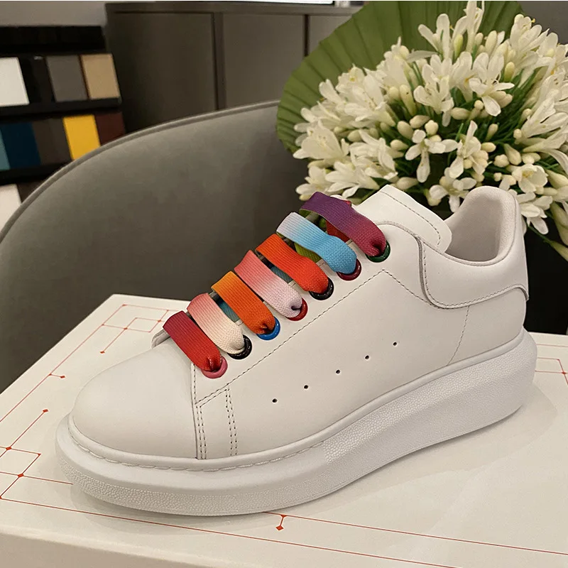 Кроссовки McQueen Роскошные Дизайнерские кроссовки на массивной платформе увеличивающие плоскую подошву обувь для