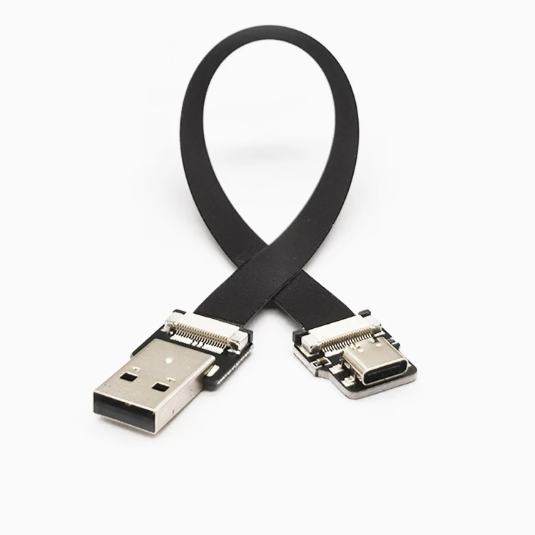 Кабель USB 3 1 типа c FPV плоский тонкий ленточный кабель FPC ffc от A до C под прямым углом 90