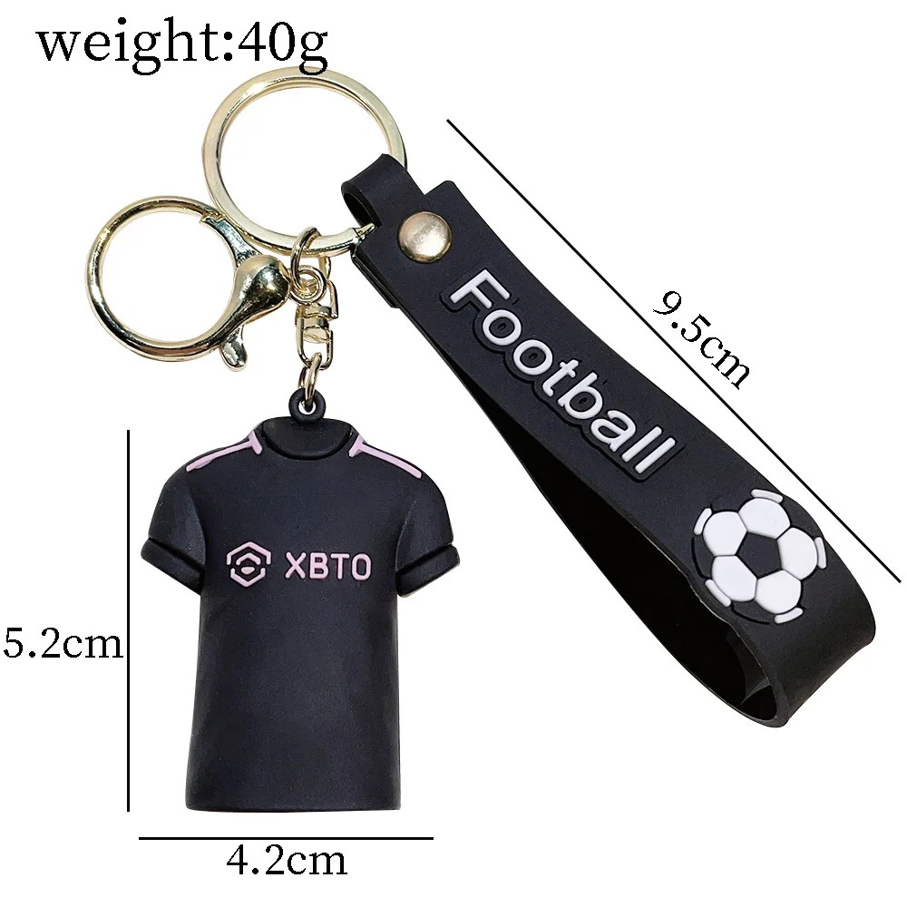 High Quality Custom 3d Football Jersey Key Chain Sport Game Star Keyrings Messi Keychains Schoolbag Pendant Pvc Gift Keychain
