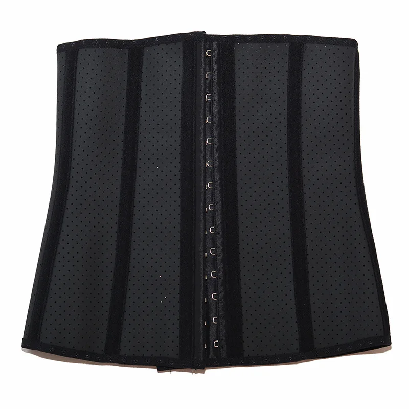 9 steel rib breathable mesh rubber seal professional fitness waist support adjustable sports girdle