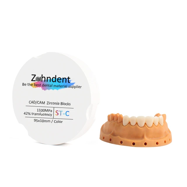 Dental Consumable Materials Zirkonzahn 95mm ST Colored Cad Cam Milling Dental Zirconia Ceramic Block