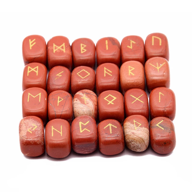2023 High Quality 25pcs/set Natural Square Amethyst Rune Set Wholesale Rune Set Natural Stone Ornaments