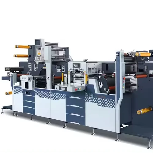 MDC-360-PLUS two way  flexo printing high speed full servo motor  flatbed  die cutting machine with slitting machine and sheeter