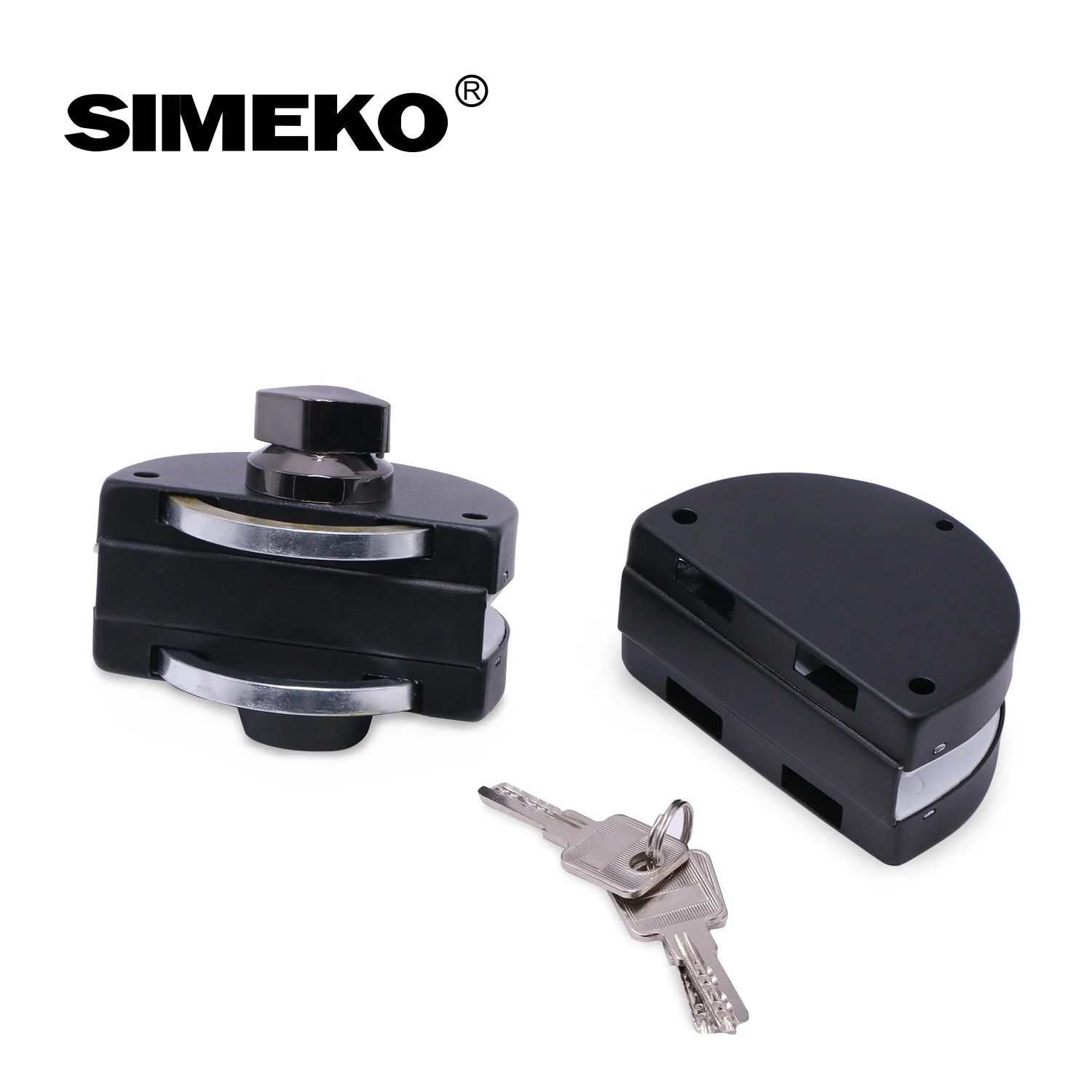 hot sale door control hardware Black semicircle glass door lock security center main door clamp lock