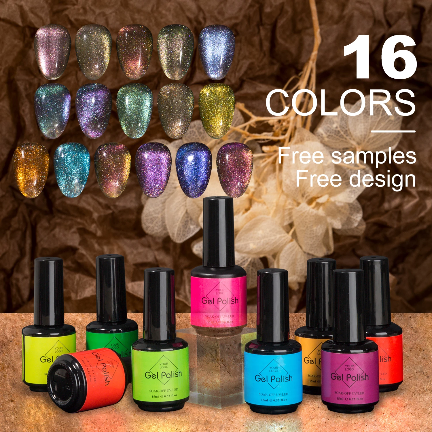 Caixuan NEW Cat Eye Private Label Soak Off Uv Led Gel Polish 1Kg Packing Peacock Reflective Cat Eye Gel