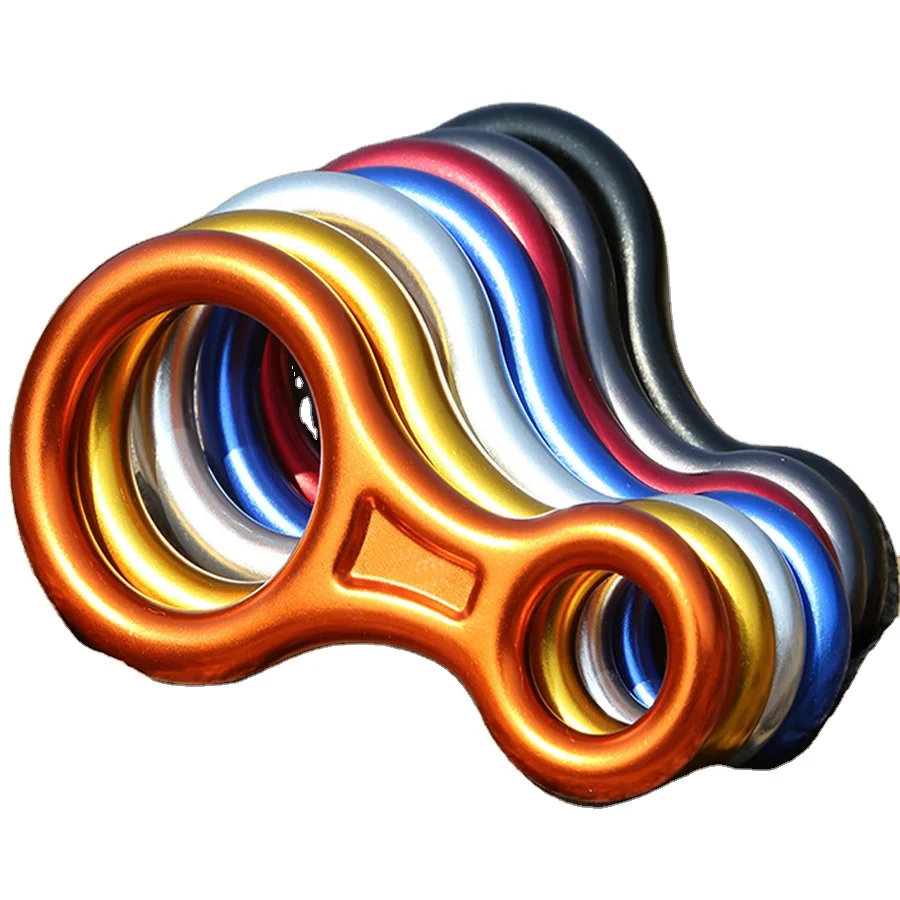 Outdoor Rotsklimmen Abseilen Karabijnhaak Downhill Apparaat Protector 8 Woorden Ring Descender Ring Carabin Climbing