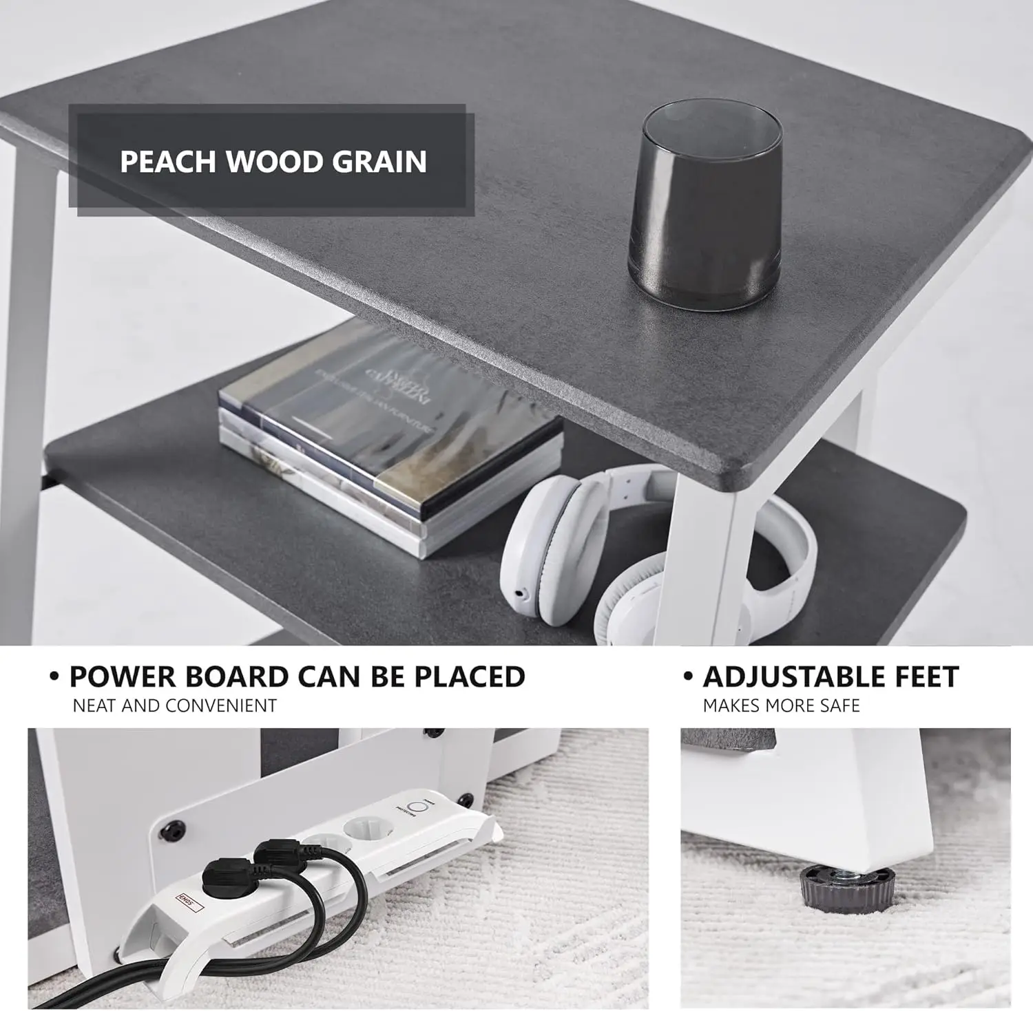 Living Room Kitchen Warehouse Home Furniture 4 Shelves HiFi Cabinet Wood Steel CD player Stand