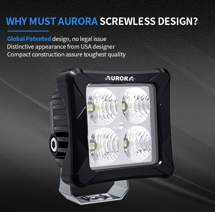 AURORA New Screwless 2 inch cube light ce emark waterproof led work light 12v