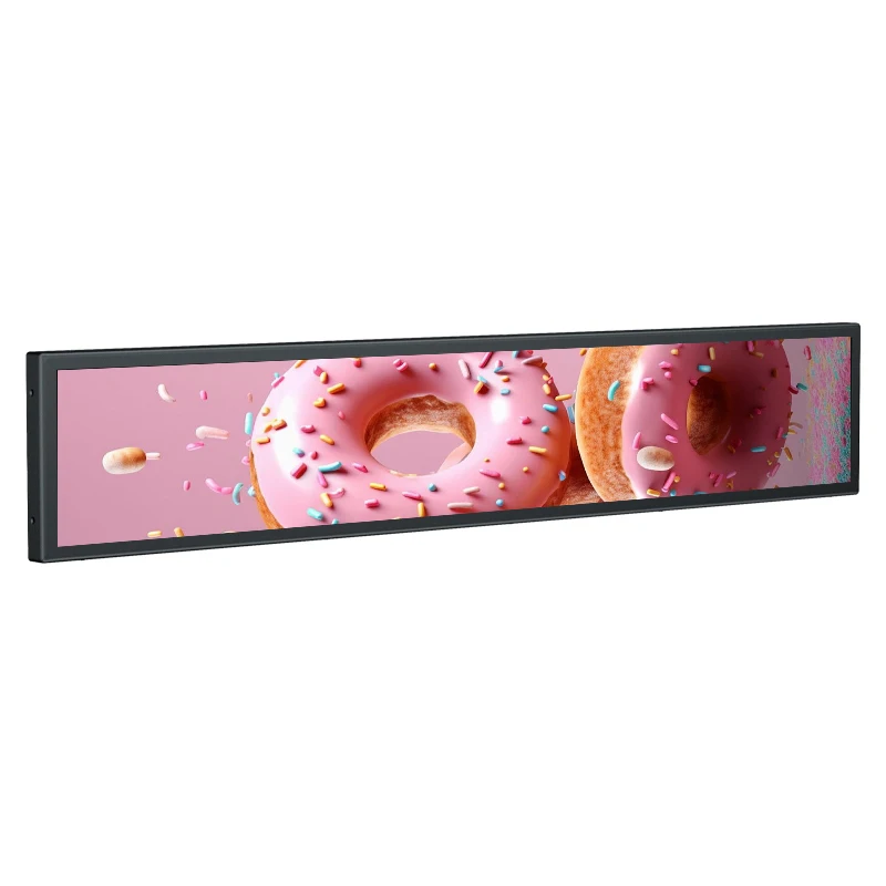 Supermarket Shelf Commercial Digital Advertising Signage Touch Tft Stretched Bar Type Lcd Screen Display Monitor