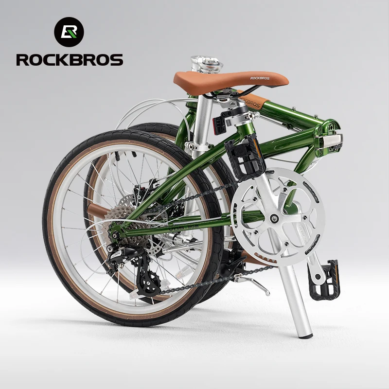 ROCKBROS 20 inch Folding Bike Chrome-molybdenum steel bicycle Ultralight Mini Compact for City Tour Foldable Bike