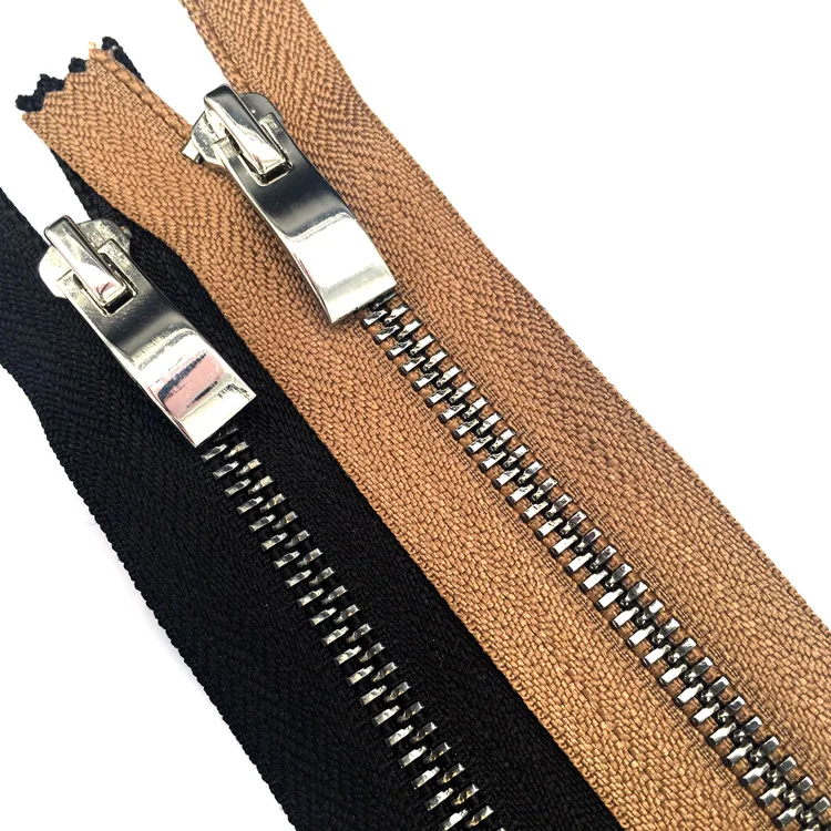 Customized 5#  No end  Nickel Free  Eco Friendly  Brass Teeth Bend Puller Metal Shoes Zipper