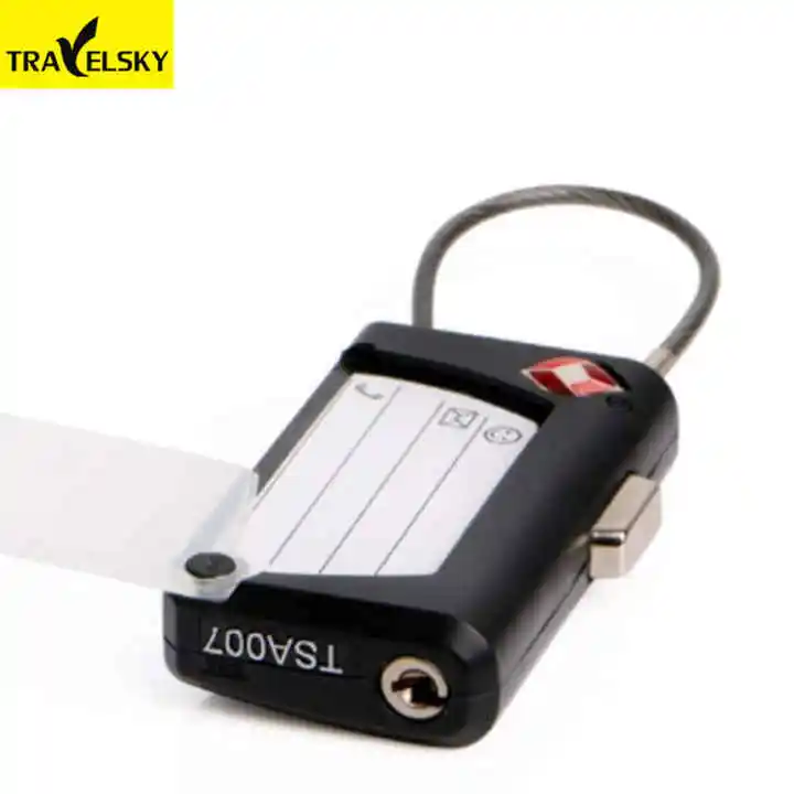 3 Digit Combination Cable Lock Travel TSA Approved Combination Lock With Label