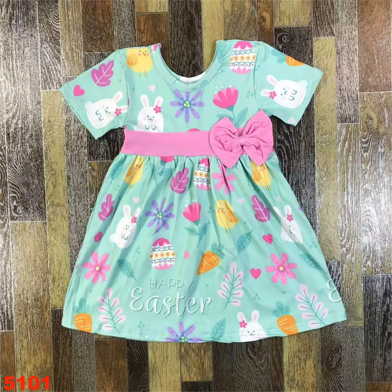 Wholesale boutique Easter Bunny Eggs Summer girls cute and stylish dresses