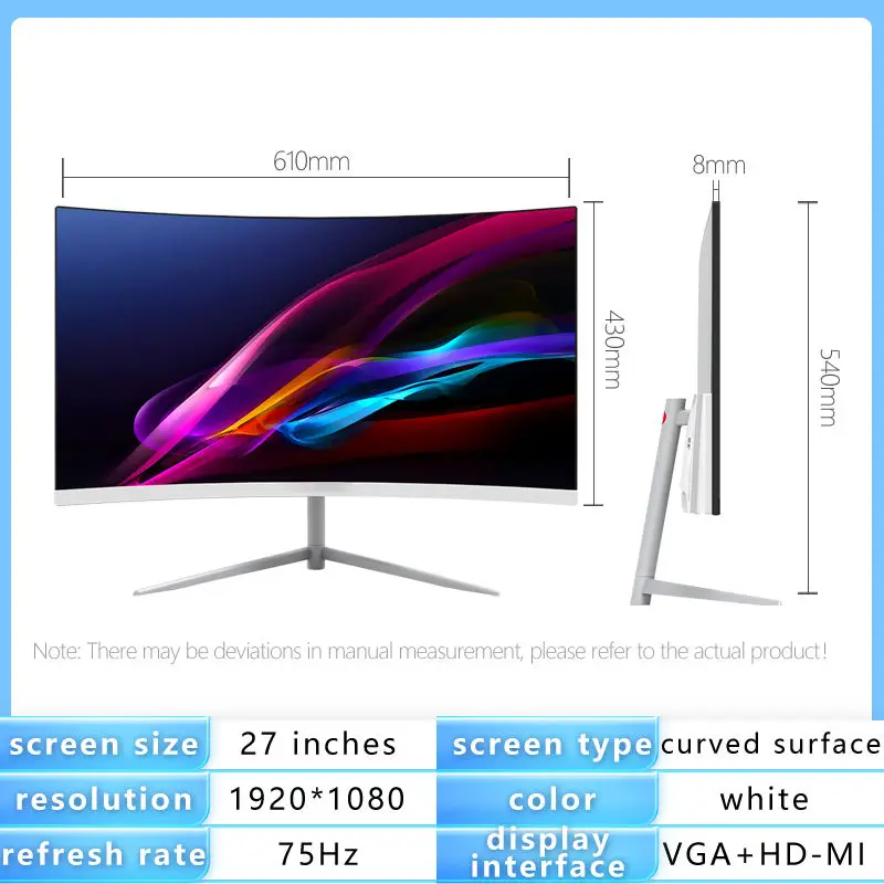 Professional 19 21 24 27 32 Inch Desktop Computer Screen Monitor 1080P 2K 4K LED LCD Office Monitor HD Display