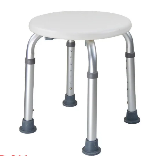 Hot Sales Bathroom Equipment Adjustable Aluminum Round Bath Chairs Shower Stool For Elderly