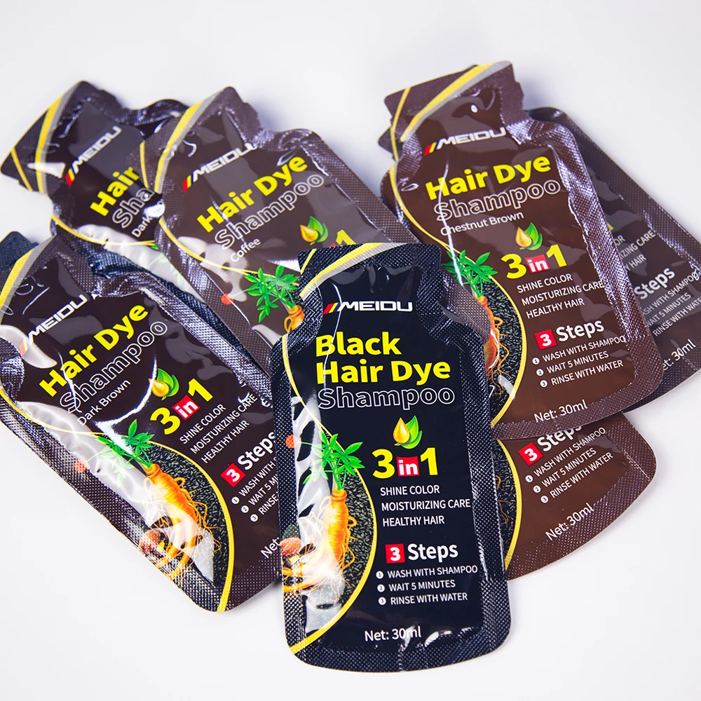 oem high quality Permanent Fast Cover Grey Ammonia Free Herbal Magic Color brown red Black Hair Dye Shampoo