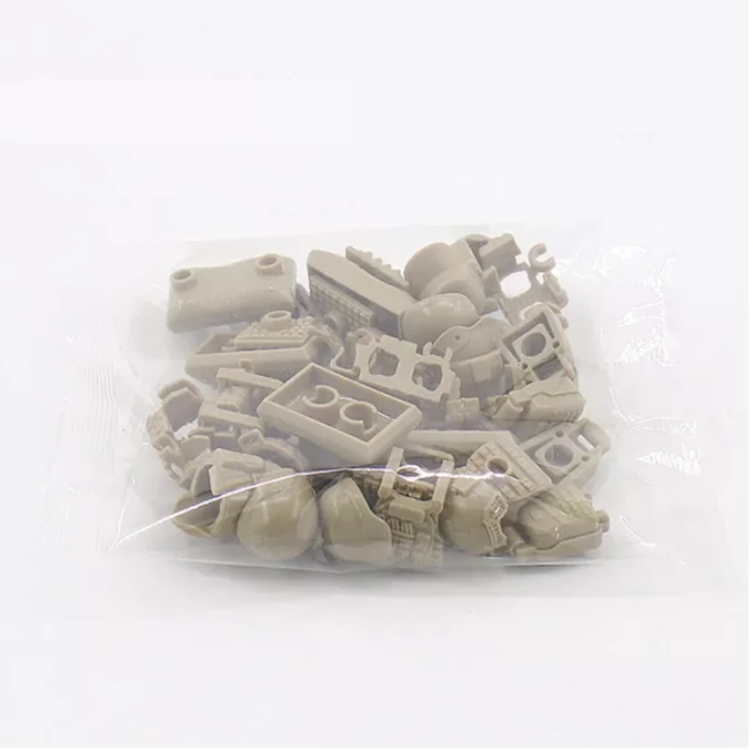 MOC Equipment Set Helmet Armor Sandbag World War II Soldier Accessories Army Military Weapon Bag ww2 Bricks Helmets