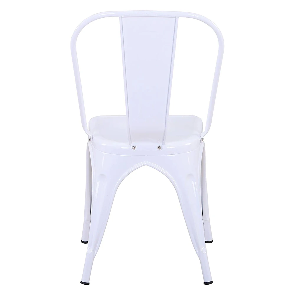 Free Sample High Back Bistro Metal Retro Chair Colors Stackable Painting Iron Tolix Dining Chairs