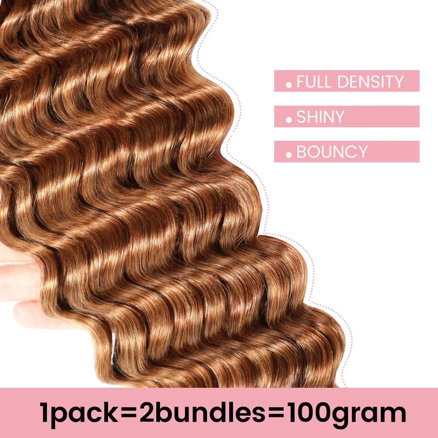 Wholesale #30 Color Deep Wave Bulk Human Hair for Micro Braids Without Weft,Bohemian Braids Curly 100% Unprocessed Human Hair