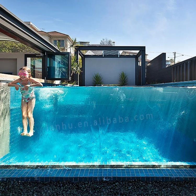 China Supplier Transparent Lucite 200 mm Acrylic Panel for Suspended Swimming Pool Wall/Bottom