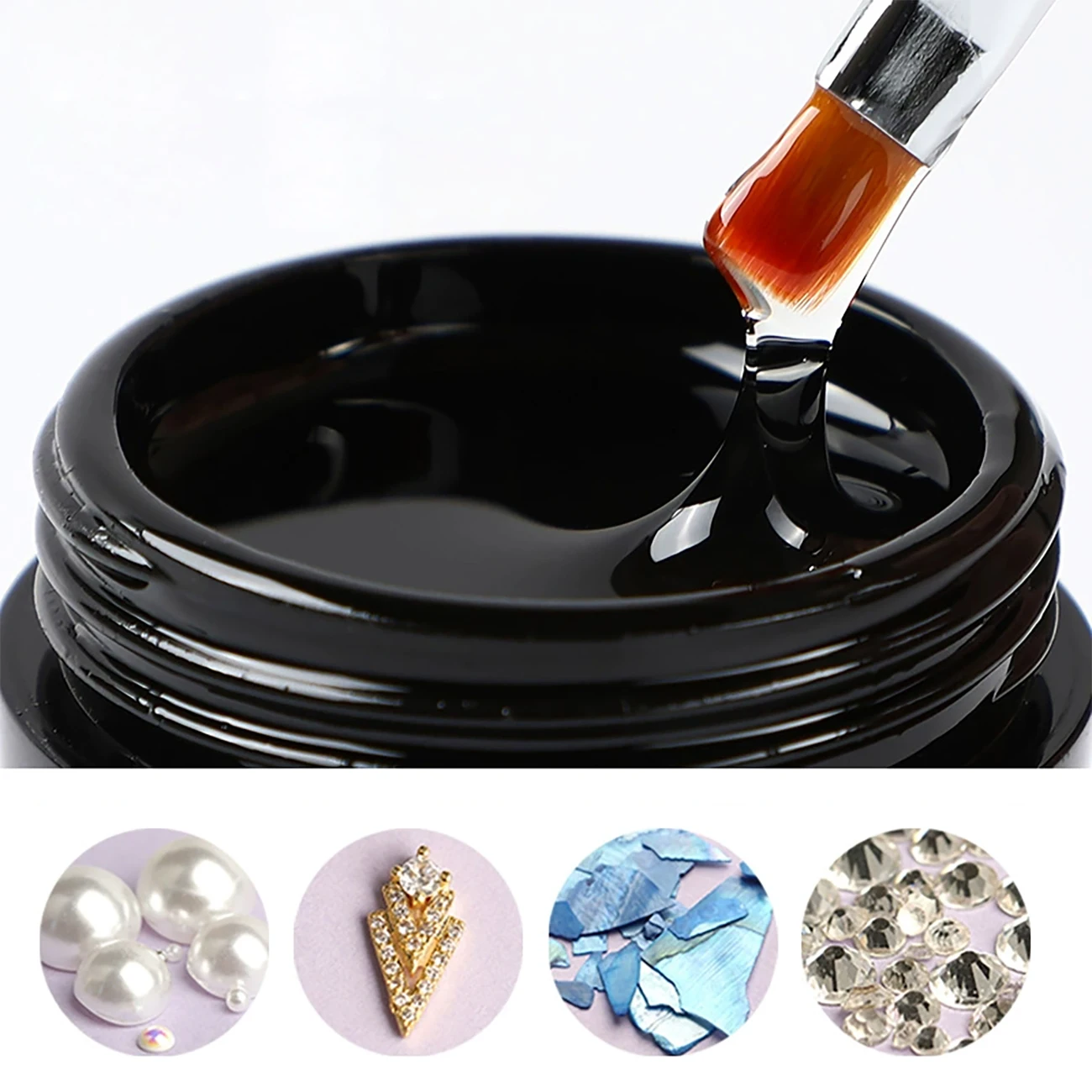 SCI rhinestones jewelry gel glue for acrylic nails liquid in bottle and solid in jar