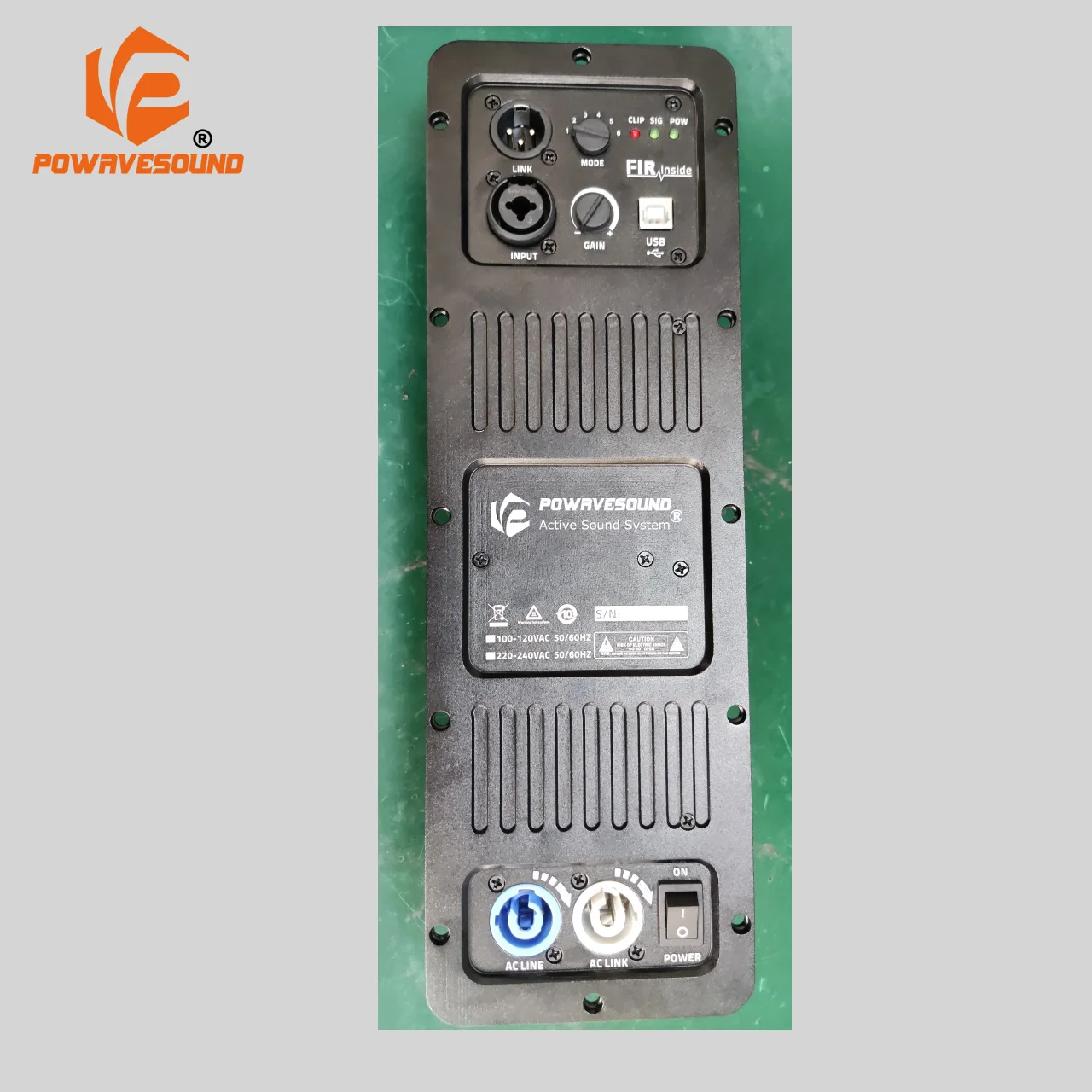 300W + 150W Bi-AMP design plate amplifier for 2 way active speaker digital crossover inside with DSP audio processor adjustable