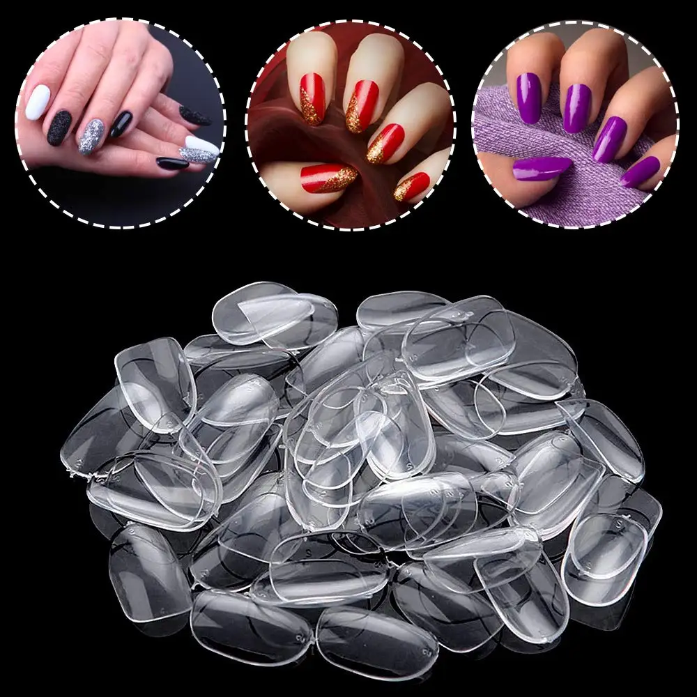 Nail Factory 500Pcs/Bag Oval Nails Natural Short Oval Tips Transparent False Artificial Nail Natural