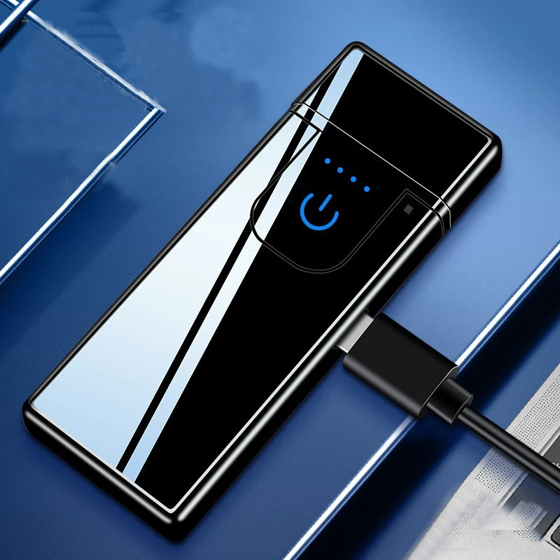 Torch  Waterproof Lighter Plasma Dual ARC Windproof Lighter USB Rechargeable Lighters Outdoor Camping Gift