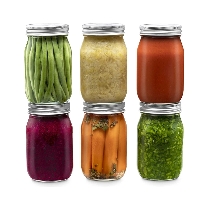 Wide Mouth Square Round 5oz 8oz 10oz 12oz 16oz 25oz 32oz 1500ml 2000ml Mason Jars Food Storage Jar with Split Type Lid