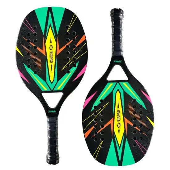 Top Brand OEM Carbon Fiber Round/Diamond/Teardrop Customized Beach Tennis Racket Paddle Rackets