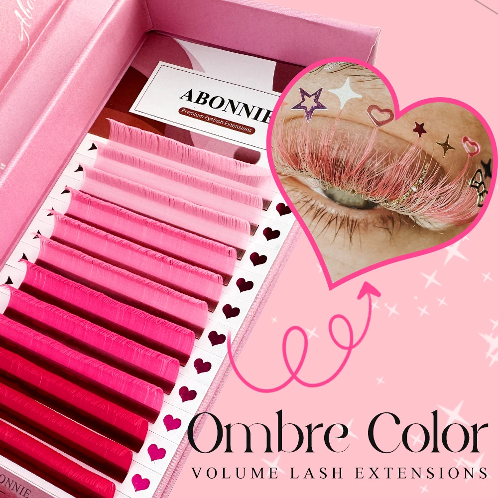 CC DD J B Curl Classic Korean colorful indiavidual eyelash extension professional supplies pink eyelash extension vendor