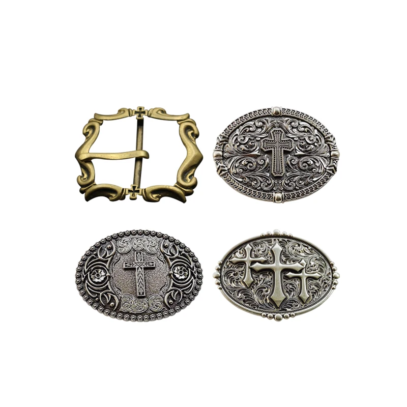 custom 40mm square ear hooks with spike industrial medal zinc alloy badge buckles metal circle shape lion belt buckle