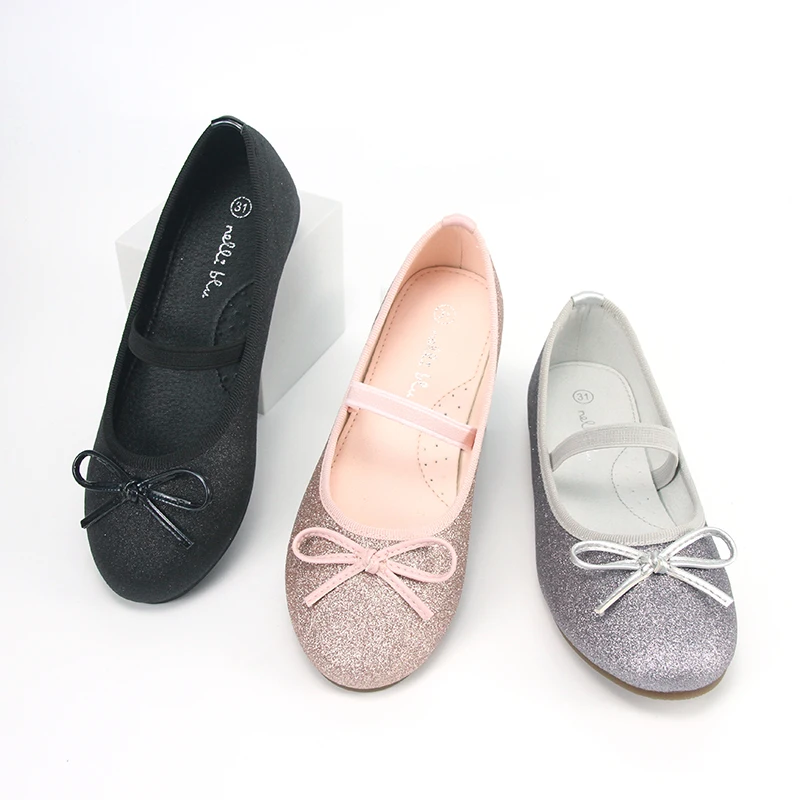 
2021 Cheap Price Little Big Girl Dress Shoes Dance Ballet Wedding Baby Glitter Flats Girl Party School Shoes For Kid 