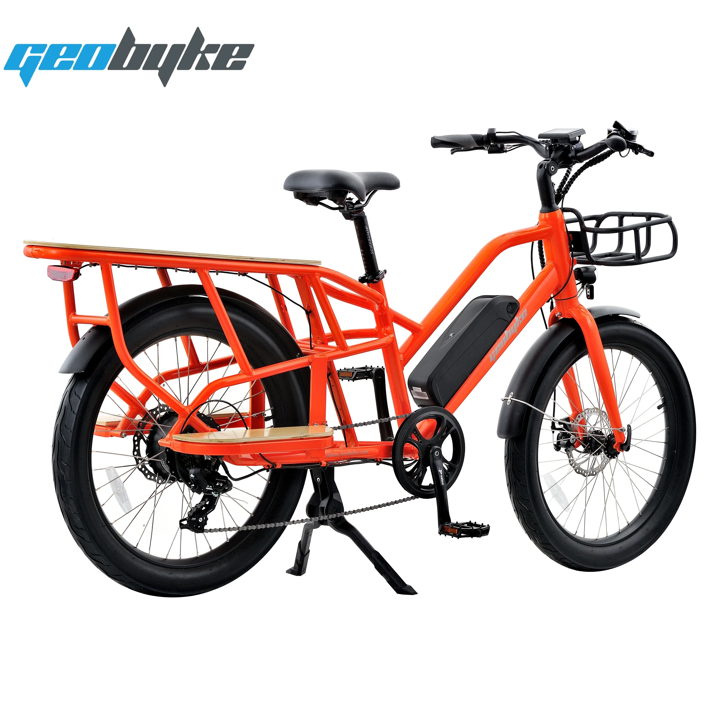 Electric Cargo Bike Dual Battery 48V 500W Long Seat Bike Delivery