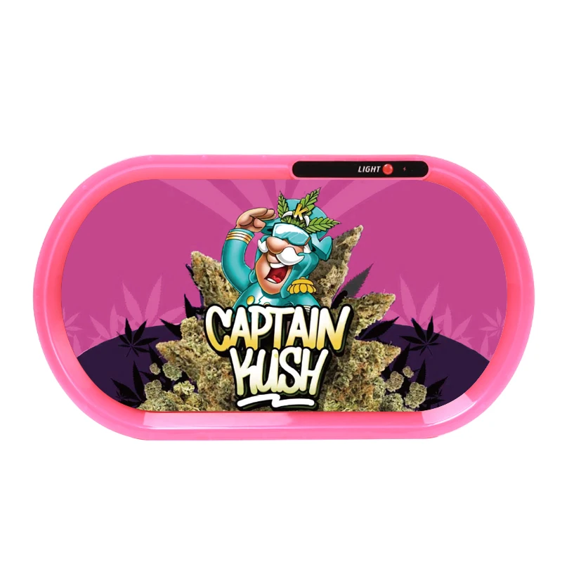 2021 Promotional music play LED lighting tobacco servicing rolling tray weed custom logo herb trays for smoking