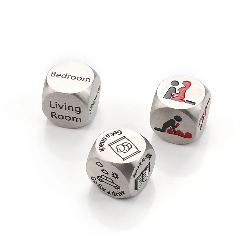 Stainless Steel Customized Logo Pattern Letter Decision Metal Dice Set
