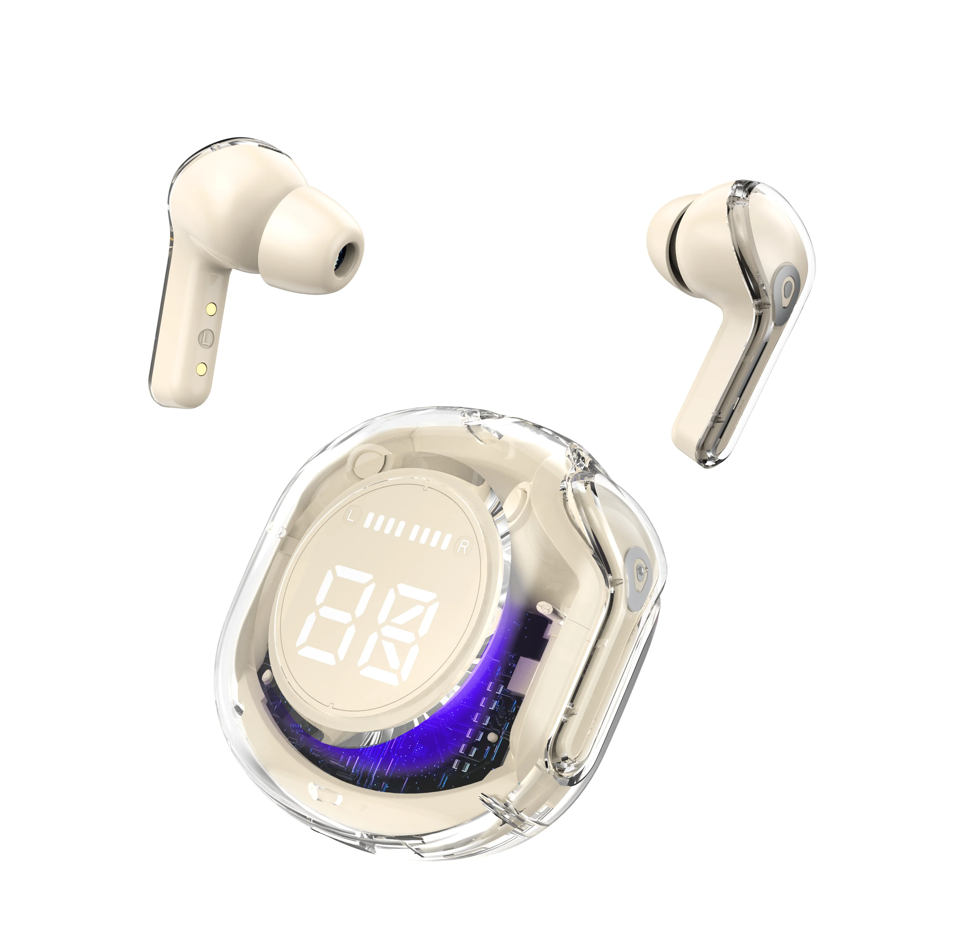 New Air39 Transparent Fashion ENC Noise Canceling BT 5.3 Earbuds Wireless BT Headset Works With All Mobile Phones