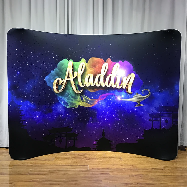 
10ft tension fabric photography custom logo Quick Show Display backdrop wall stand for trade show 