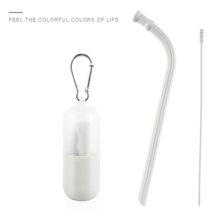  2021 New Product Selling Custom Bio Eco Friendly Recyclable Collapsible Drinking Food Grade Silicone Folding Straw