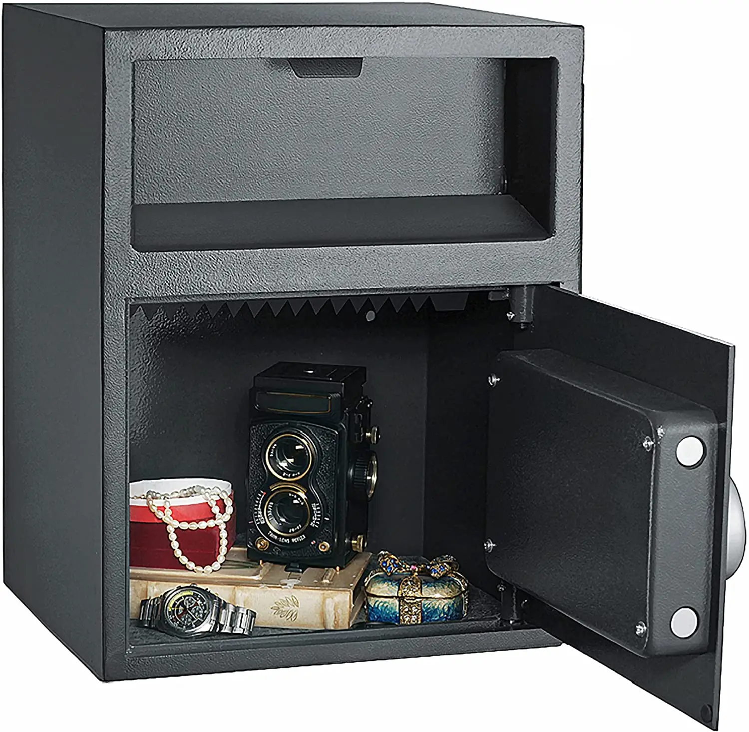 SAFE Digital Depository Safe  Electronic Drop Box with Keypad 2 Manual Override Keys  Deposit Cash Easily