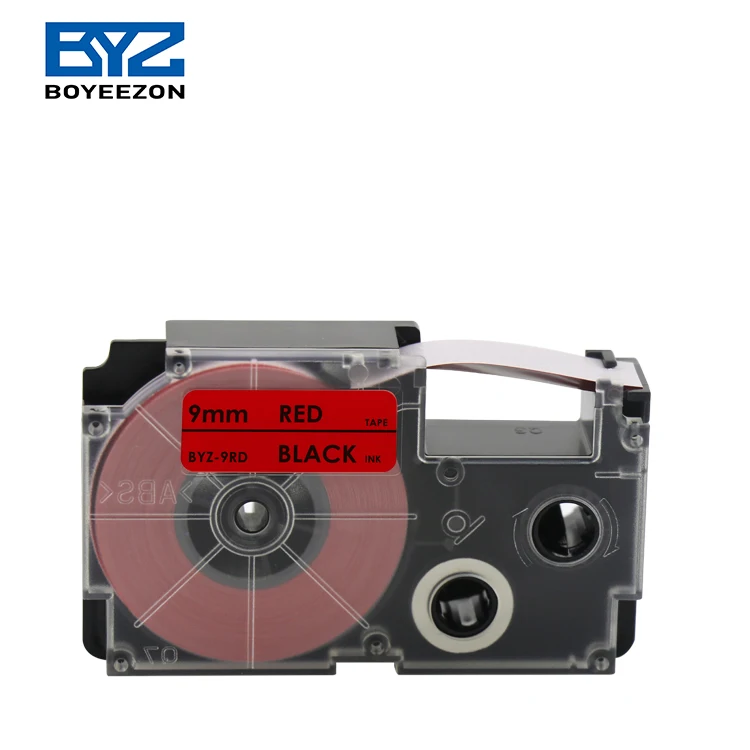 Compatible C asio Label Tape  BYZ-9RD Black on Red XR-9RD C asio Label Printer KL-100 KL-120 KL-780 label printer 12mm tape