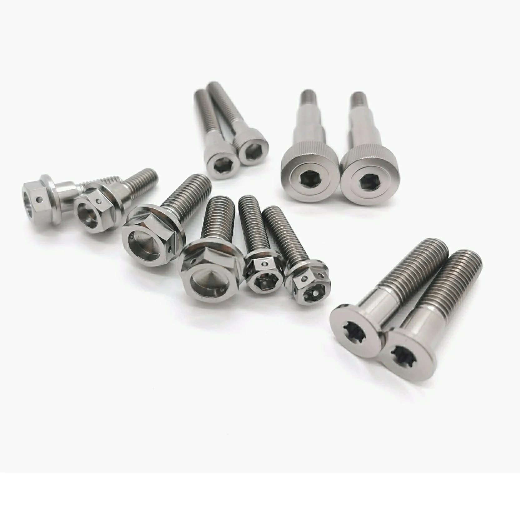 ZFTI  Custom Titanium flange   bolt Ti-6AL-4V cnc machined high quality bolt anodized color rainbow black