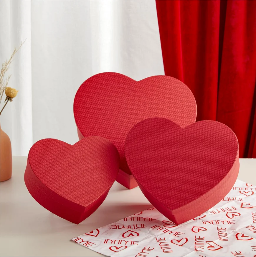 Personalized custom heart shaped cardboard sweet candy chocolate packaging love valentine gift box
