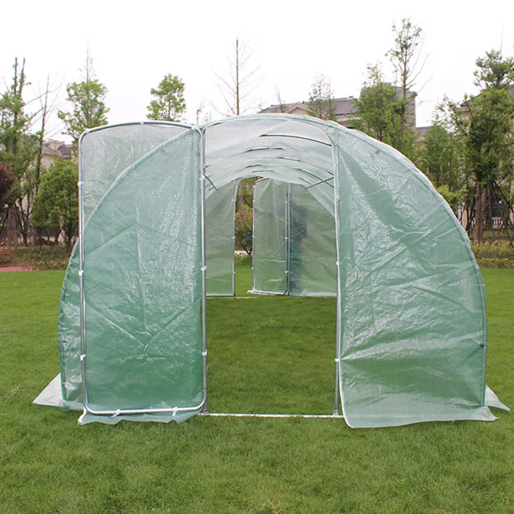 Winter Season Home Use Backyard Green Pe Mesh Cloth Cover Metal Frames Greenhouse Tunnels Agriculture